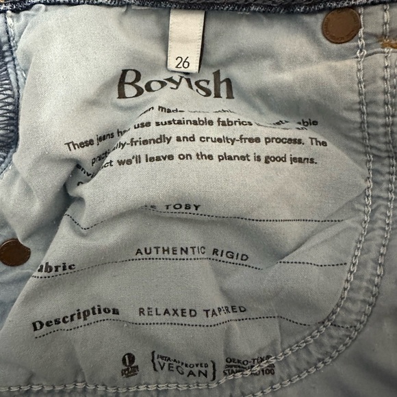 Boyish 90s Straight Jeans Tapered Leg Size 26 - Picture 11 of 14